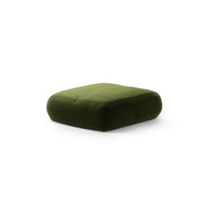 Pouf en velours vert de l'armée