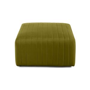 Pouf en velours vert olive