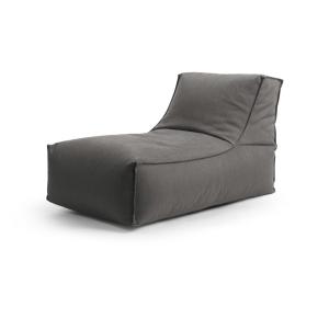 Pouf extérieur avec dossier déhoussable anthracite 65x100x6…