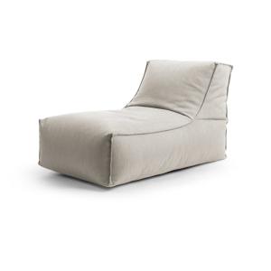 Pouf extérieur avec dossier déhoussable beige 65x100x65 cm