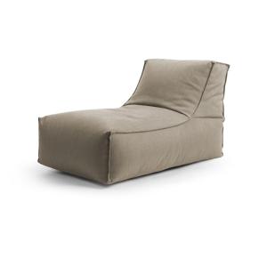 Pouf extérieur avec dossier déhoussable taupe 65x100x65 cm