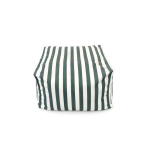 Pouf exterieur rayé vert déperlant 55x65x35 cm