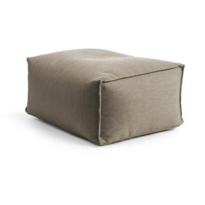 Pouf extérieur repose pied déhoussable taupe 55x65x30 cm