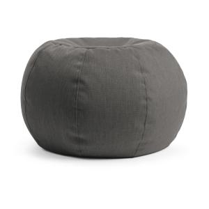 Pouf extérieur rond déhoussable anthracite 40x60 cm