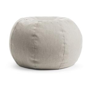 Pouf extérieur rond déhoussable beige 40x60 cm