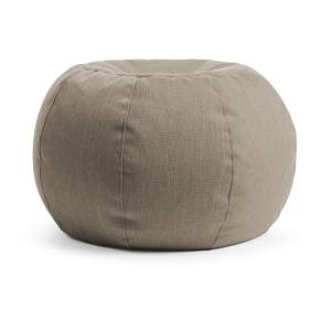 Pouf extérieur rond déhoussable taupe 40x60 cm