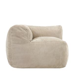 Pouf fauteuil d'angle modulaire en velours côtelé beige