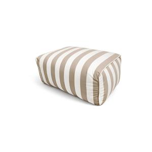 Pouf fauteuil d'extérieur 70x60x30cm en tissu à rayure taup…