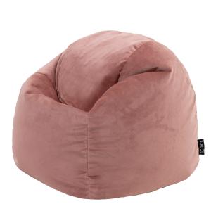 Pouf fauteuil enfant velours rose