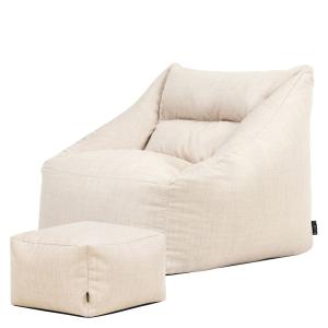 Pouf fauteuil et repose-pieds carré intérieur/extérieur en…