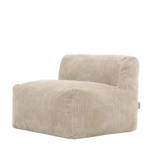 Pouf fauteuil modulaire en velours côtelé beige