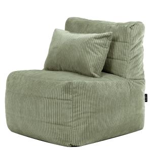 Pouf fauteuil modulaire en velours côtelé vert sauge