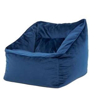 Pouf fauteuil velours bleu marine