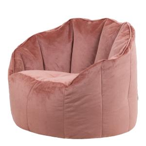 Pouf fauteuil velours rose