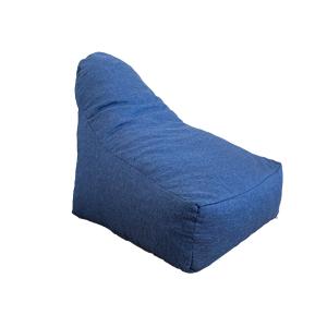 Pouf fauteuil XXL tissu effet lin - 120x70x90 cm - Bleu