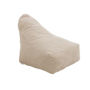 Pouf fauteuil XXL tissu sherpa - 120x70x90 cm - Beige