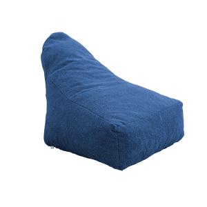 Pouf fauteuil XXL tissu sherpa - 120x70x90 cm - Bleu