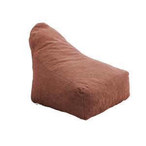 Pouf fauteuil XXL tissu sherpa - 120x70x90 cm - Terracotta