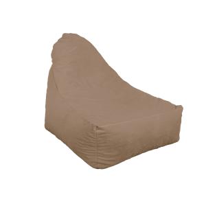 Pouf fauteuil XXL tissu velours - 120x70x90 cm - Beige