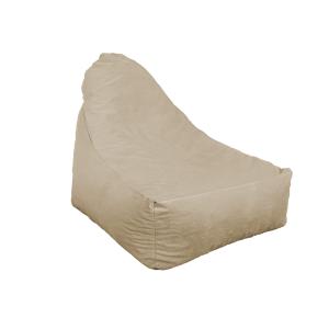 Pouf fauteuil XXL tissu velours - 120x70x90 cm - Crême