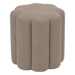Pouf  fleur tissu oeko-tex polyester taupe 38x38 cm