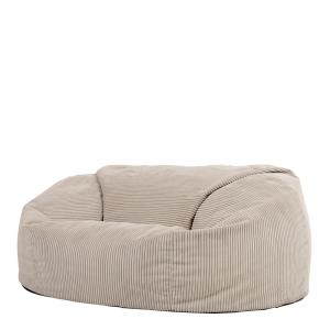 Pouf géant canapé velours côtelé beige galet