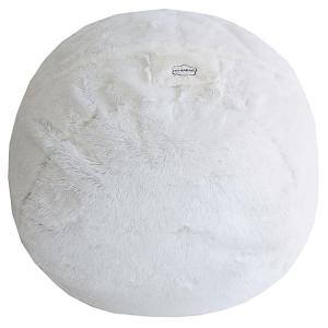 Pouf géant déhoussable fausse fourrure blanc 120 cm