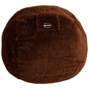 Pouf géant déhoussable fausse fourrure chocolat 120 cm