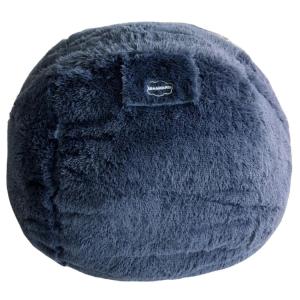 Pouf géant déhoussable fausse fourrure gris 120 cm