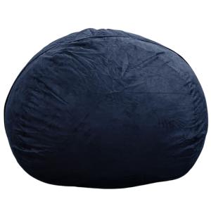 Pouf géant déhoussable microsuède bleu nuit 120 cm