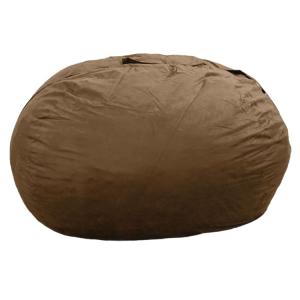 Pouf géant déhoussable microsuède chocolat 120 cm