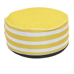 Pouf gonflable à rayures jaune