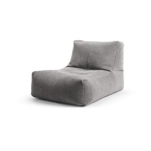 Pouf grand confort avec dossier en velours anthracite 65x10…