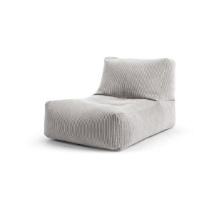 Pouf grand confort avec dossier en velours gris clair 65x10…