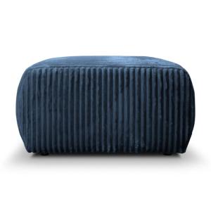 Pouf gros velours côtelé bleu