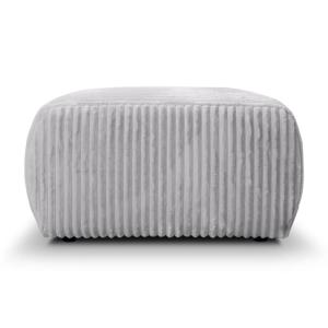 Pouf gros velours côtelé gris clair