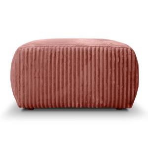 Pouf gros velours côtelé rose