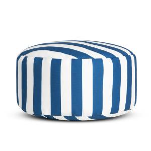 Pouf imperméable bleu et blanc extérieur et intérieur