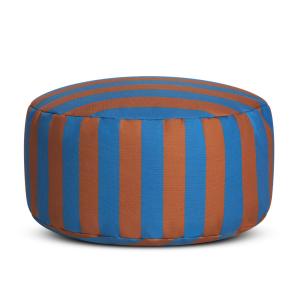 Pouf imperméable marron et bleu extérieur et intérieur