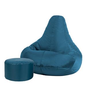 Pouf inclinable avec repose-pied intérieur et extérieur ble…