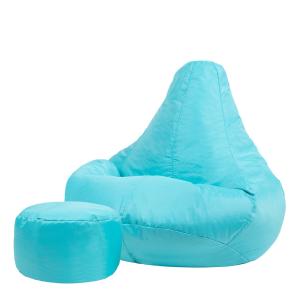 Pouf inclinable avec repose-pied intérieur et extérieur ble…