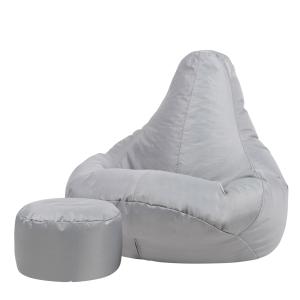 Pouf inclinable avec repose-pied intérieur et extérieur gri…