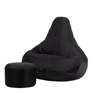 Pouf inclinable avec repose-pied intérieur et extérieur noi…