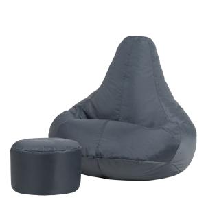 Pouf inclinable et repose-pied intérieur et extérieur gris…