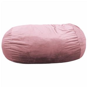 Pouf long géant déhoussable fausse fourrure rose 160 cm