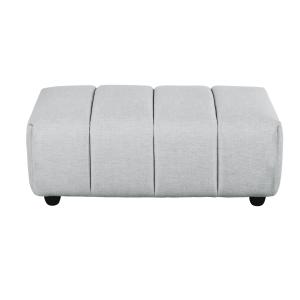 Pouf matelassé gris clair chiné