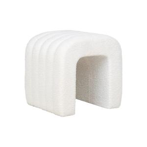 Pouf moderne en tissu bouclé blanc COLMETTE blanc/blanc 41x…