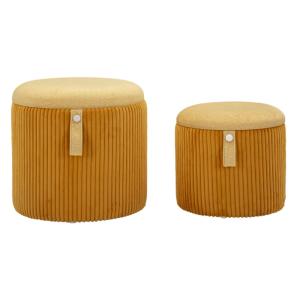 Pouf moutarde avec ensemble de récipients 2 pcs cm ø 38x38-…