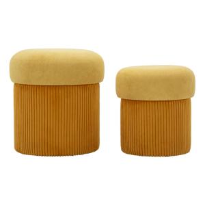 Pouf moutarde avec ensemble de récipients 2 pcs cm ø 42x44-…