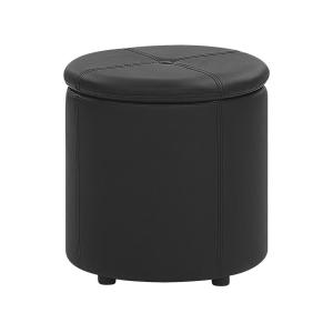 Pouf Noir Cuir PU 38 cm 38 cm